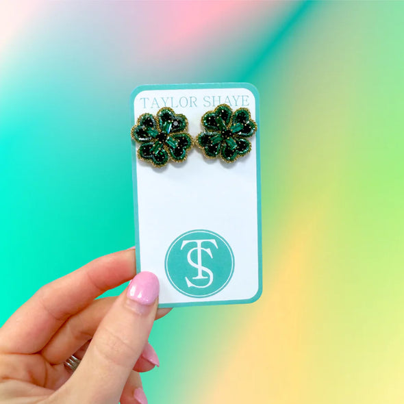 Taylor Shaye Beaded Clover Stud