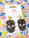 Midnight Confetti Acrylic Skull Dangle Earring
