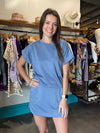 She+Sky Misty Blue High Waist A-Line Skort