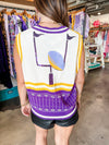 QOS Purple & Gold Colorblock Football Icon Vest