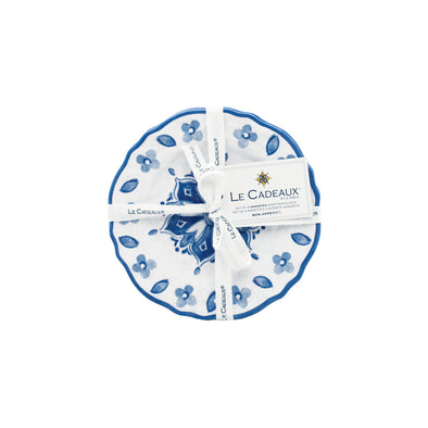 Le Cadeaux Set of 4 Appetizer Plates- Moroccan Blue