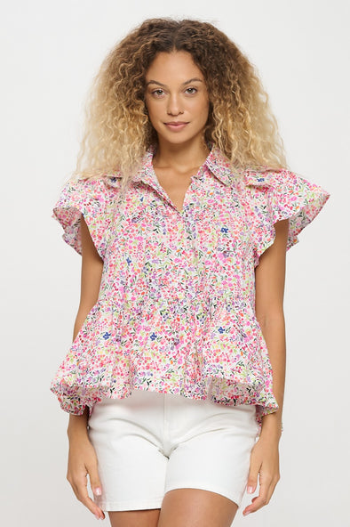 Meet Me In Santorini Petal Mosaic Top