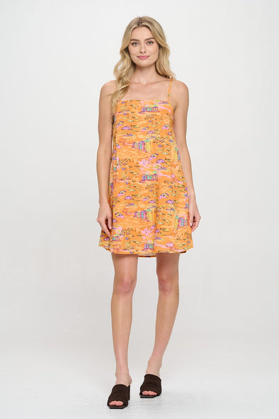 Meet Me In Santorini Golden Shoreline Cami Dress