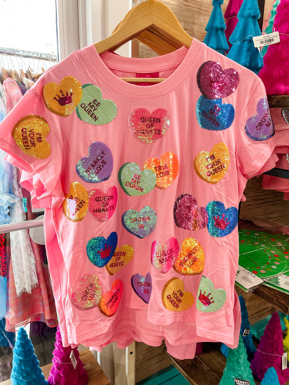 QOS Pink Candy Heart Tee