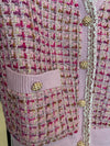 Fate Pink Tweed Cardigan