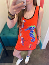 QOS Red Multi Seahorse Tank Dress