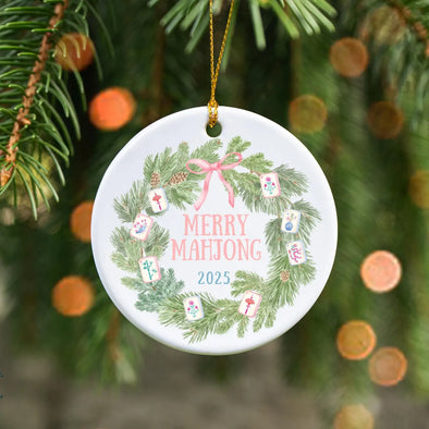 Merry Mahjong Ceramic Ornament