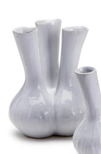 Two's Company White Three Stem Vase
