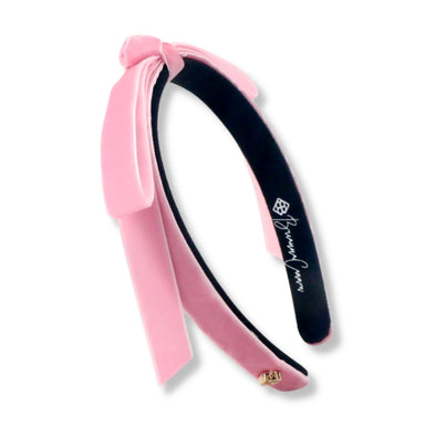 BC Thin Light Pink Ribbon Bow Headband
