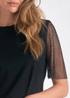 Elan Black Fishnet Sleeve Shirt