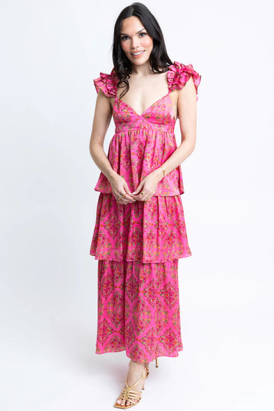 Karlie Floral Ruffle Maxi Dress