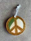 Handmade Gold Peace Sign Ornaments