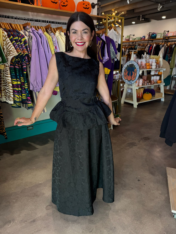 Sincerely Ours Black Brocade Skirt