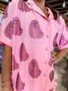 QOS Pink Ghost Pajama Top