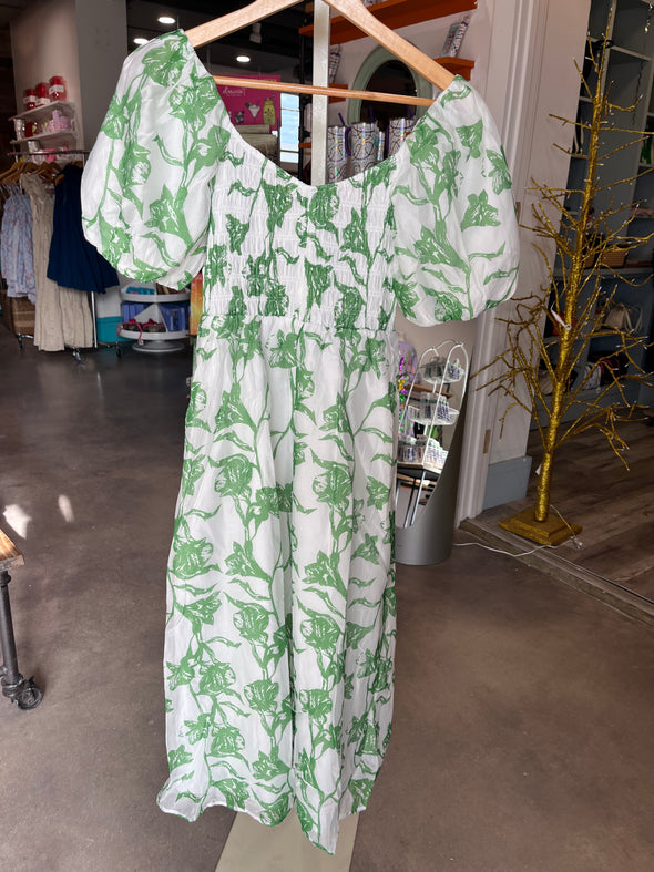 Meet me in Santorini Verdant Bloom Maxi Dress