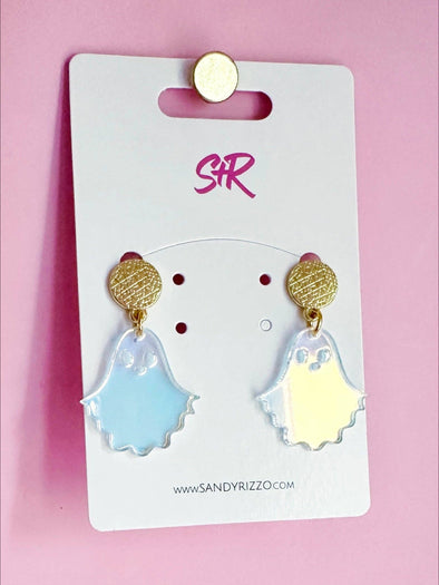 Iridescent Acrylic Ghost Dangle Earring