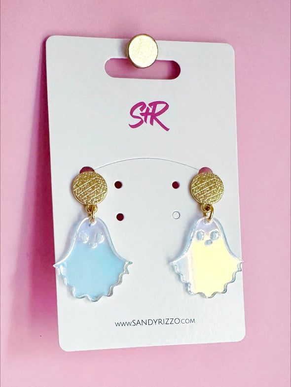 Iridescent Acrylic Ghost Dangle Earring
