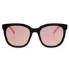 Taylor Matte Black and Pink Mirror Oversized Sunglasses