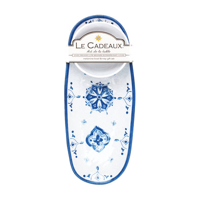 Le Cadeaux Bowl & Tray Gift Set- Moroccan Blue