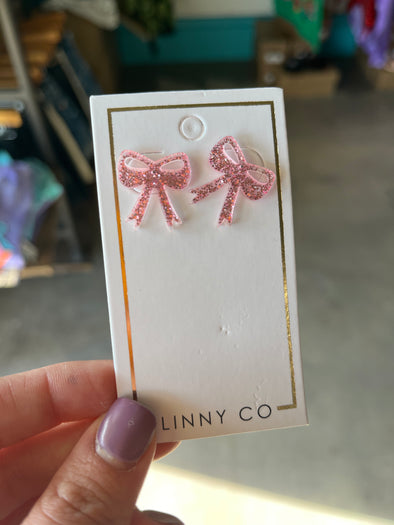 Linny Co Pink Glitter Sophia Earring