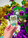 Taylor Shaye Mardi Gras Sequin Sunburst Hoops- Round