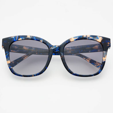 Freyers Amber Blue Acetate Womens Cat Eye Sunglasses