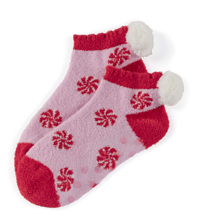 Shiraleah Peppermint Home Socks