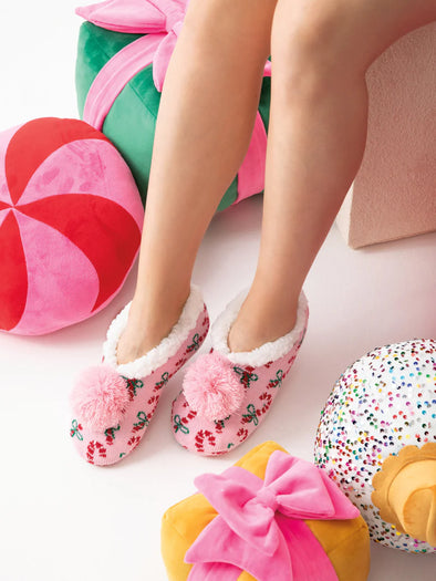 Shiraleah Pink Arya Candy Cane Slippers