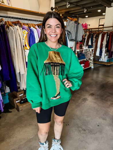 QOS Green Leg Lamp Sweatshirt