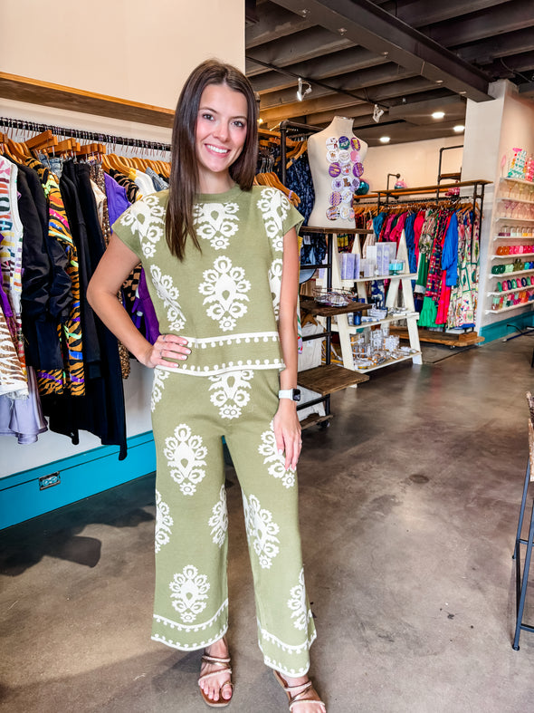 Entro Olive Pattern Tank