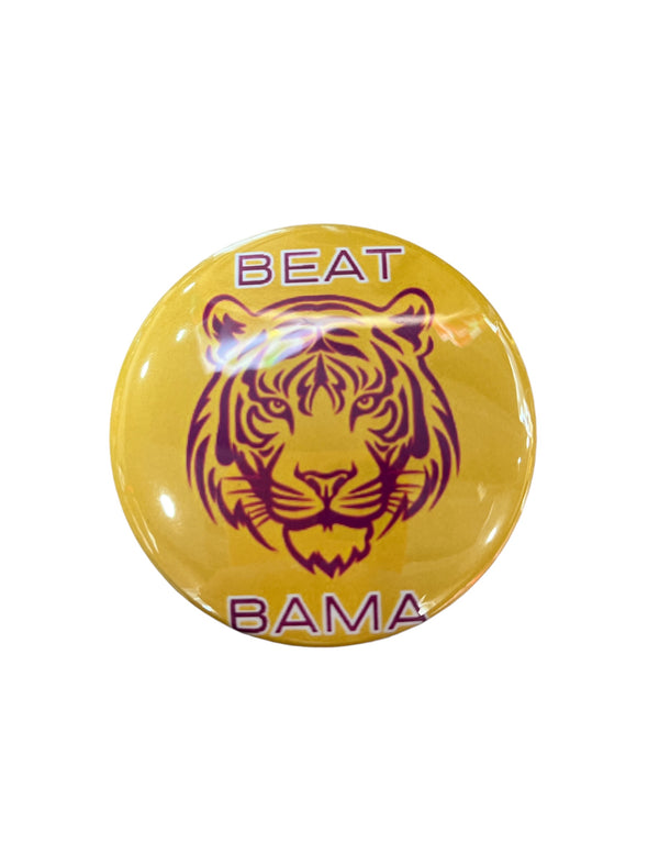 L. Ellis Designs Yellow Tiger Beat Bama Button