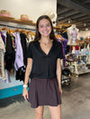English Factory Brown Mini Ruffle Skort