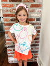 QOS Kids White Multi Ghost Tee