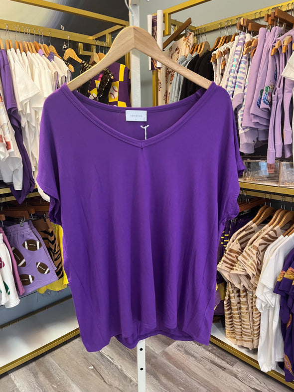 Adrienne Purple Piper Top