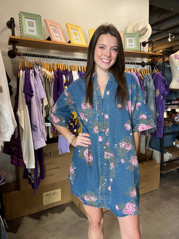 Entro Denim Rose Mini Dress