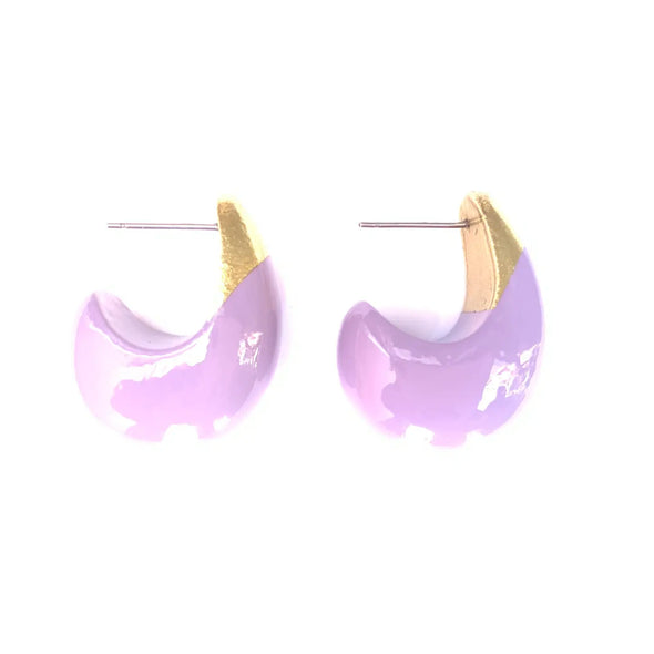 Accessory Jane Lacqured Teardrop Earrings- Lilac