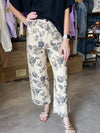 Entro Taupe Floral Wide Leg Pants