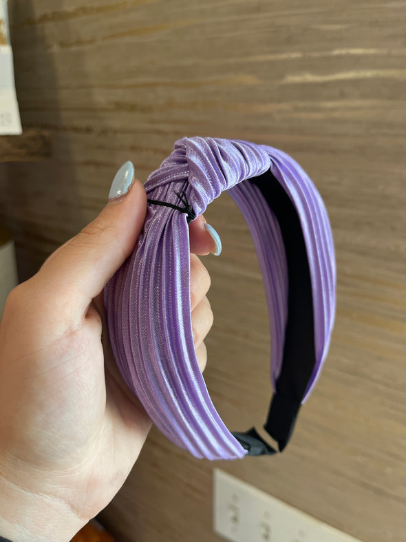 Purple Shimmer Pleated Headband