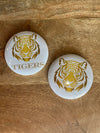 L. Ellis Designs 3" Gold Tiger Head Button