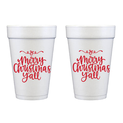Christmas Foam Cup 10 Pack {Merry Christmas Y'all}