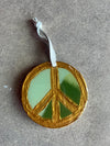 Handmade Gold Peace Sign Ornaments
