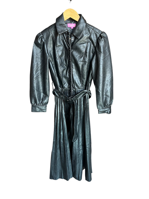 Sincerely Ours Black Leather Maxi Dress Maxine Dress