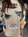 QOS Beige Queen of Turkey Sweatshirt Dress