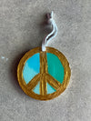 Handmade Gold Peace Sign Ornaments