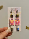 Louie Love Acrylic Print Christmas Nutcracker Earrings