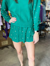 She+Sky Green Pearl Knit Skort