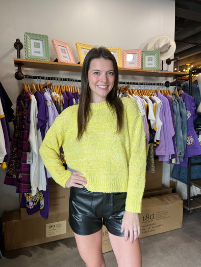 Pinch Yellow Flecked Knit Sweater