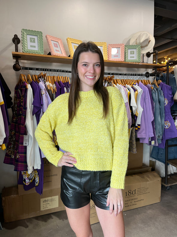 Pinch Yellow Flecked Knit Sweater