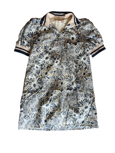 Entro Floral Slate Blue Puff Sleeve Dress
