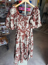 Sofie the Label Delphi Floral Printed Brown Midi Dress